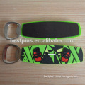 custom green 3d soft pvc bottle openers, personalized magnet backing 3d rubber bottle openers